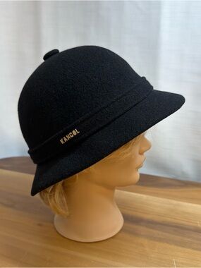 VTG Kangol Wool Bucket Trilby Hat Country Landgirl Womens Sz M Black EUC England